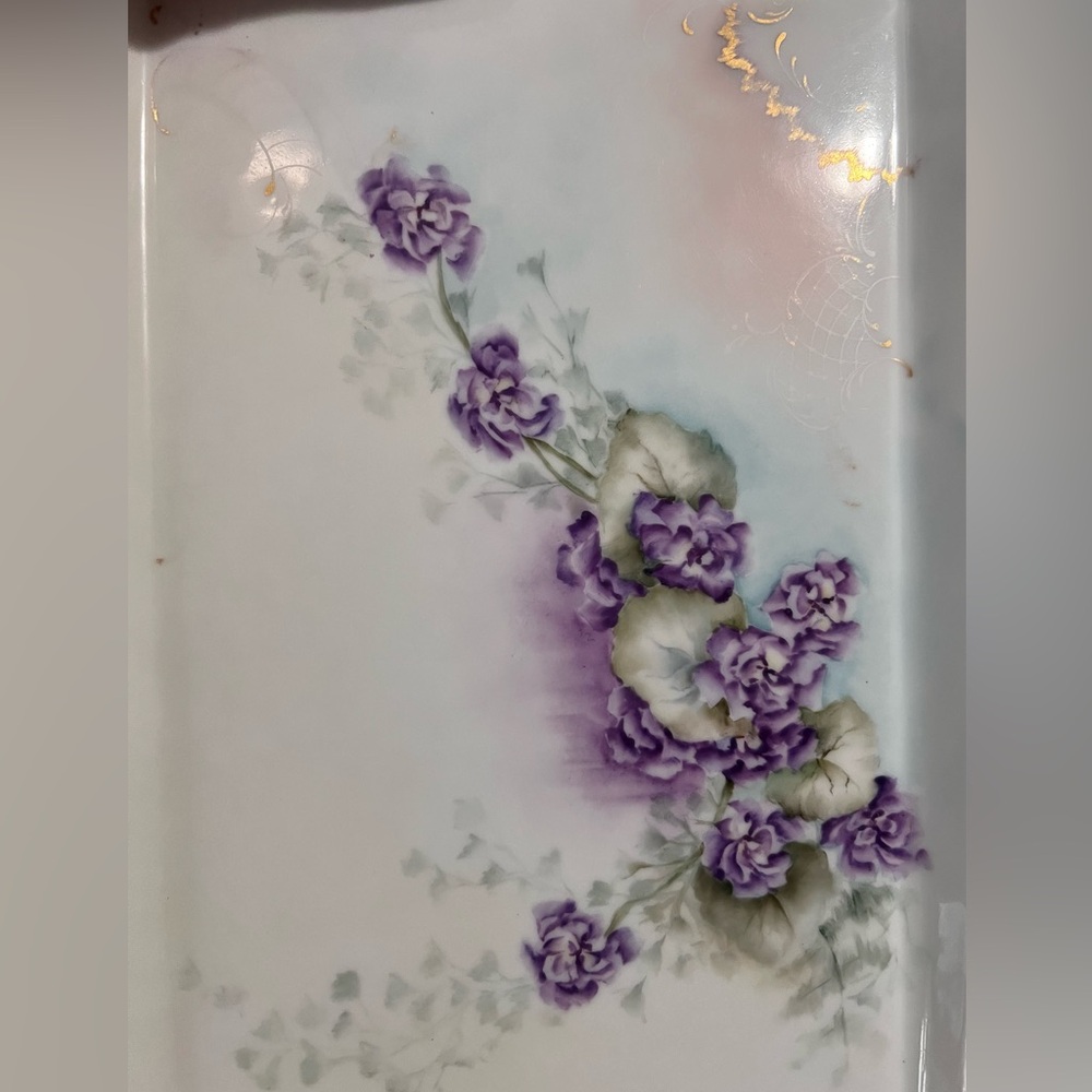 Vintage LIMOGES perfume tray hand painted gold trimmed - Picture 2 of 8